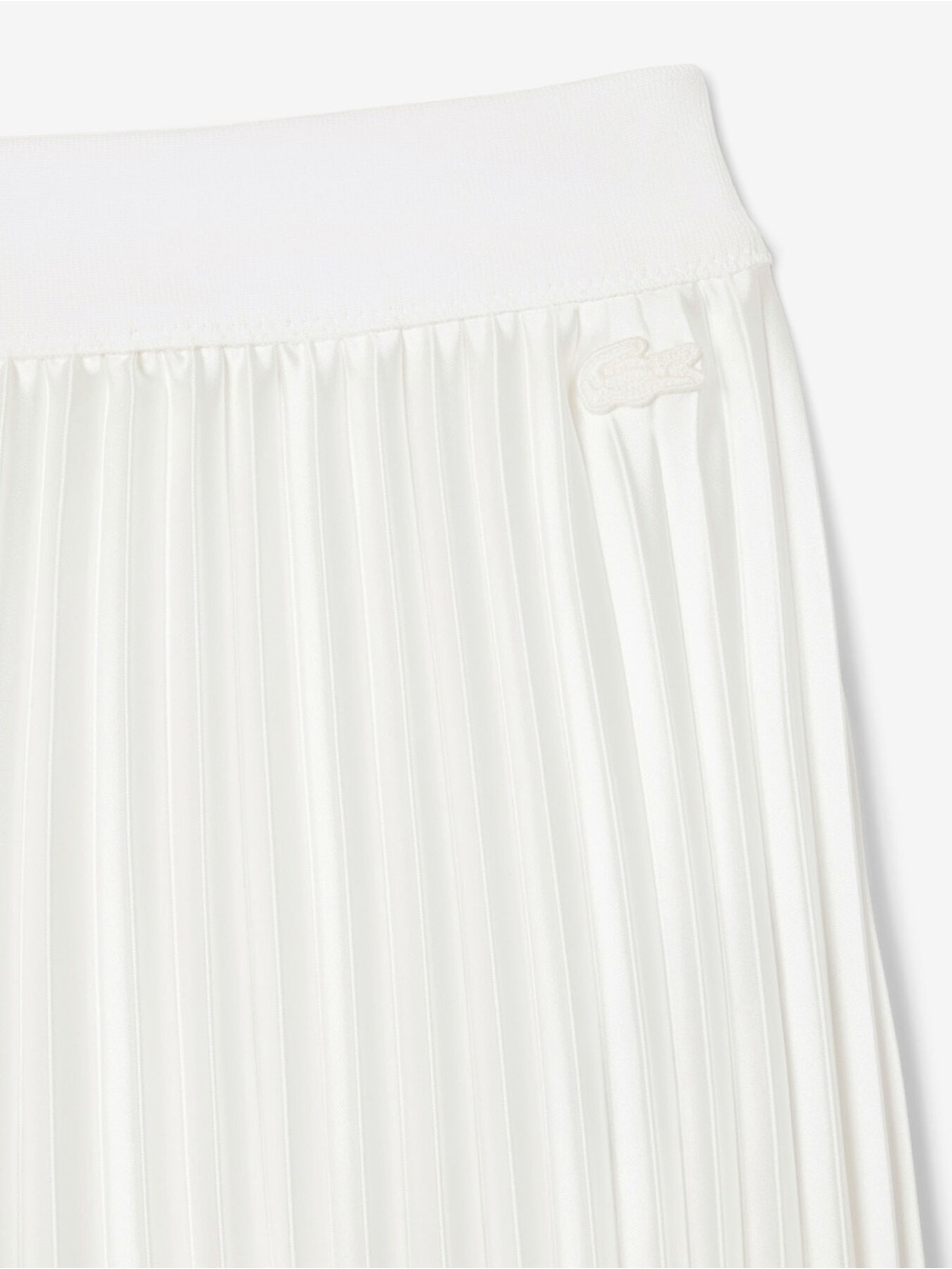 Lacoste Women's Pleated Midi Skirt Bright White Minimalist Size S NWOT